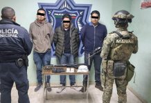 LOGRA SSPM Y MARINA CAPTURA DE 3 SUJETOS CON DROGAS, ARMA DE FUEGO Y VEHÍCULOS
