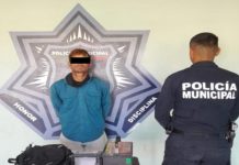 APREHENDE POLICÍA MUNICIPAL A SUJETO POR PRESUNTO ROBO DE ACCESORIOS DE VEHÍCULO