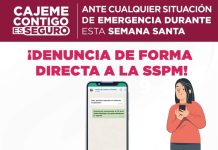 SSPM INVITA A LAS Y LOS CIUDADANOS A DENUNCIAR DE FORMA DIRECTA VÍA MENSAJE POR WHATSAPP.