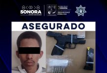 CAPTURA POLICÍA ESTATAL A PERSONA ARMADA EN OPERATIVO DE LA COLONIA ÓSCAR RUSSO VOGEL DE CAJEME