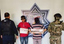 DETIENEN SSPM Y MARINA A DOS SUJETOS POR PORTACIÓN DE ARMA PROHIBIDA