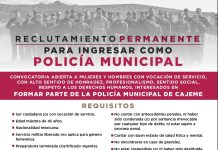 CONVOCAN A MUJERES Y HOMBRES PARA QUE INGRESEN A LA POLICÍA MUNICIPAL