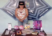 APREHENDE SSPM A MUJER POR ROBO A COMERCIO