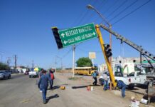 REINSTALAN SEMÁFOROS EN CRUCERO DE LA 5 DE FEBRERO Y LAS PALMAS