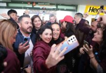 CÁLIDO RECIBIMIENTO A CLAUDIA SHEINBAUM EN AGUASCALIENTES