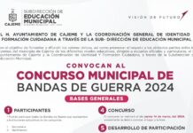 INVITA GOBIERNO MUNICIPAL DE CAJEME A CONCURSOS DE ESCOLTA Y BANDA DE GUERRA