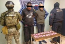 CAPTURAN SSPM Y MARINA EN BARRIDOS A TRES ASEGURANDO ARMA DE FUEGO Y DROGAS