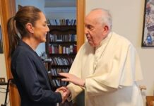SOSTIENE CLAUDIA SHEINBAUM ENCUENTRO CON EL PAPA FRANCISCO