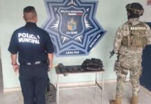 ASEGURA SSPM Y TRES ÓRDENES DE GOBIERNO ARMA DE ALTO PODER Y EQUIPO TÁCTICO