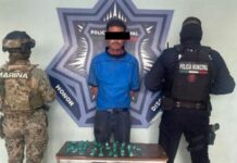 POLICÍA MUNICIPAL DE CAJEME CAPTURA A HOMBRE CON ENVOLTORIOS DE CRISTAL
