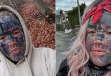 Mujer denuncia que le prohibieron entrar al festival de sus hijos por tener la cara tatuada.