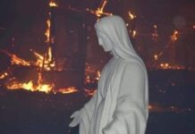 La virgen que se salvó de los inc3ndios en Córdoba, Argentina.