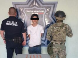*SSPM Y MARINA DETIENEN A JOVEN POR PRESUNTA DROGA EN LA COLONIA EUSEBIO KINO*