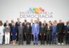 PRESIDENTA CLAUDIA SHEINBAUM PROPONE EN IV CUMBRE EN DEFENSA DE LA DEMOCRACIA EN BARCELONA, ESPAÑA, DESTINAR 10% DEL GASTO MUNDIAL EN ARMAMENTO A PROGRAMA GLOBAL DE REFORESTACIÓN Y DECLARACIÓN EN CONTRA DE LA INTERVENCIÓN MILITAR EN CUBA