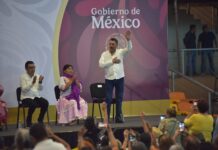 ACOMPAÑA LAMARQUE A CLAUDIA SHEINBAUM EN ENTREGA DE TARJETAS DE PENSIÓN MUJERES BIENESTAR EN CAJEME
