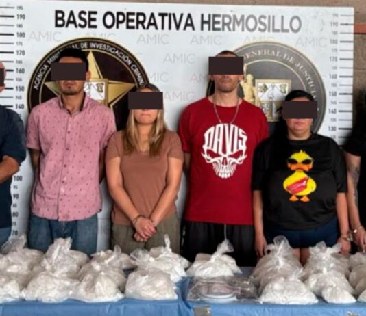 Mesa Estatal de Seguridad asegura más de 32 kilos de cristal y detiene a seis personas
