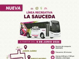 Gobierno de Sonora impulsa nueva línea de transporte gratuita hacia el Bosque Urbano La Sauceda