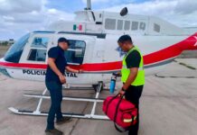 Helicóptero de la Policía Estatal salva una vida en la comunidad guarijía de Aquinavo