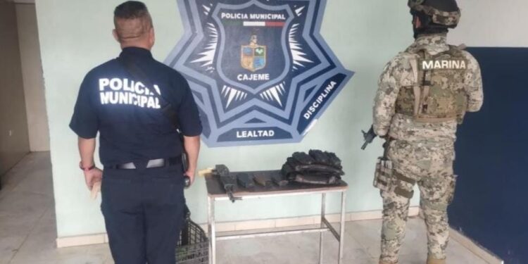 ASEGURA SSPM Y TRES ÓRDENES DE GOBIERNO ARMA DE ALTO PODER Y EQUIPO TÁCTICO