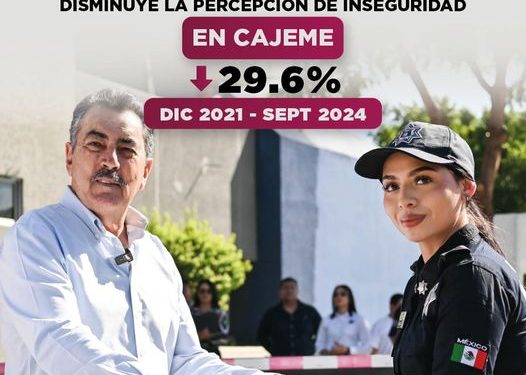 SEGUN ENCUESTA DE INEGI, BAJA INSEGURIDAD EN CAJEME