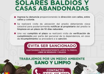 SI CONOCES UN SOLAR BALDÍO, O CASA ABANDONADA, REPORTALOS
