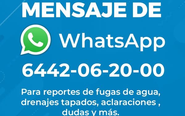 MANDA TU REPORTE A OOMAPASC, POR WHATSAPP