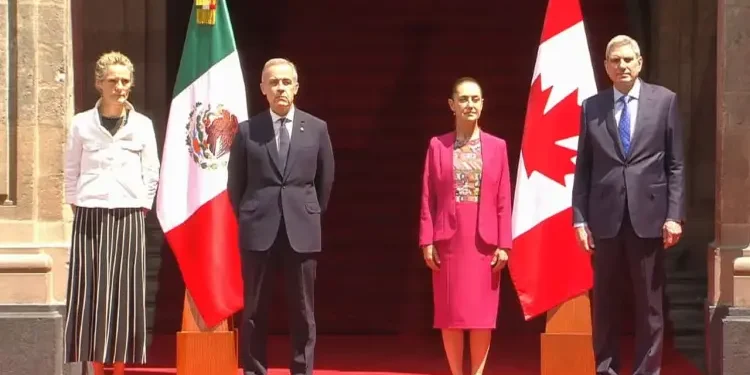 Mark Carney se reúne con Claudia Sheinbaum en Palacio Nacional