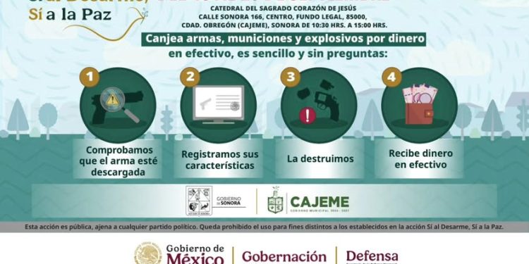 MUNICIPIO DE CAJEME, INVITA AL DESARME POR LA PAZ