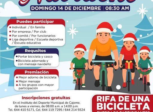 Paseo Ciclista Navideño en Cajeme
