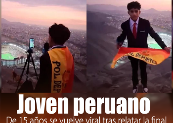 El joven narrador de 15 años que conquistó redes al relatar la final de la Libertadores desde un cerro en Lima