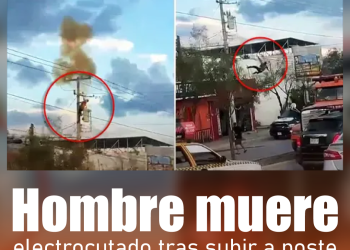 Subió a un poste de luz al huir de la policía, termina electrocutado