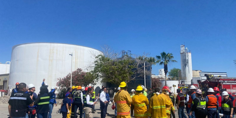Participa Protección Civil Sonora en simulacro del CLAM en Parque Industrial en Hermosillo/
