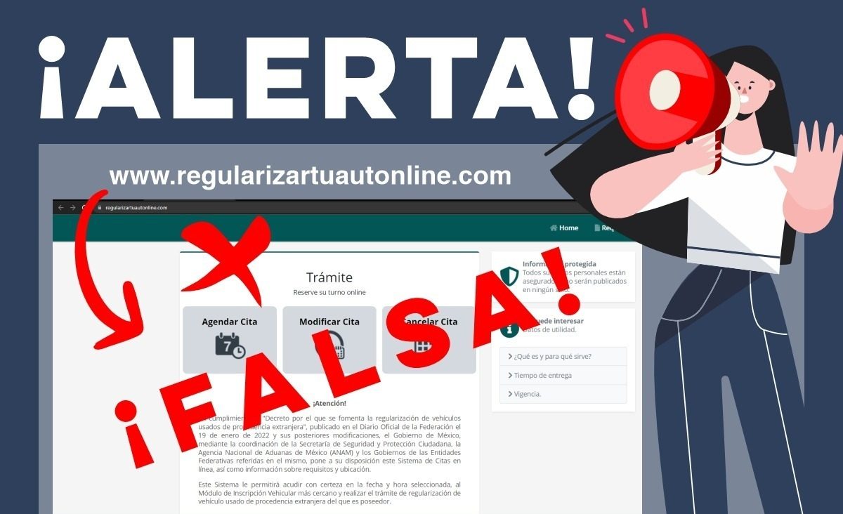 Detecta Seguridad Pública página falsa de citas para regularización de vehículos extranjeros