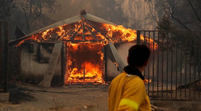Graban incendios forestales en Chile; así se quemaban casas y bosques