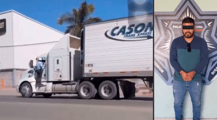 Detienen a conductor de tráiler que se hizo viral en Obregón