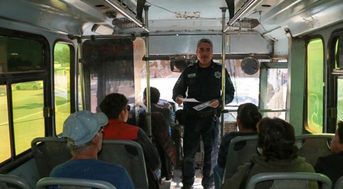 POLICÍA MUNICIPAL FORTALECE ACCIONES PREVENTIVAS EN TRANSPORTE PÚBLICO