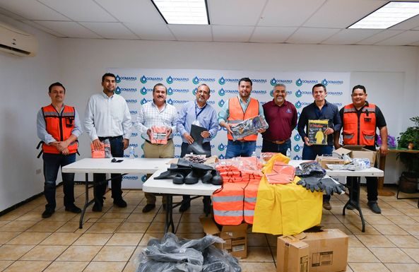 REALIZA TERCERA ENTREGA DEL 2023 DE MATERIAL DE SEGURIDAD Y PROTECCIÓN EL OOMAPAS DE CAJEME