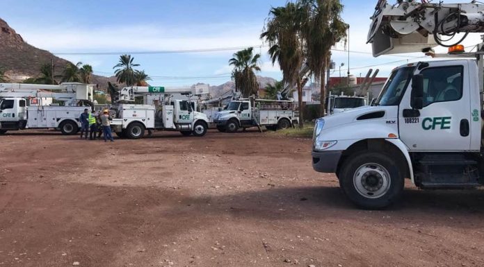 CFE restablece el suministro eléctrico al 53% en Guaymas
