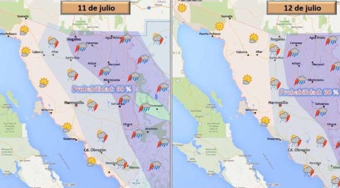 Clima en Sonora. Habrá lluvias, pero también calor