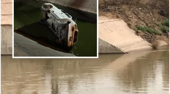 Cae vehículo a canal Las Pilas en Navojoa; salen ilesos los 5 tripulantes