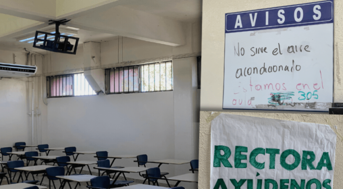 Denuncian estudiantes de derecho falta de aires acondicionados en salones de la Unison