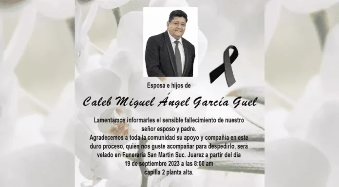 Hallan sin vida al profesor Caleb, quien había estado desaparecido desde el 4 de septiembre