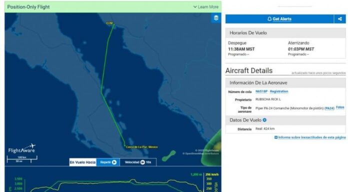 Buscan avioneta que se extravió luego de salir de Guaymas con rumbo a La Paz
