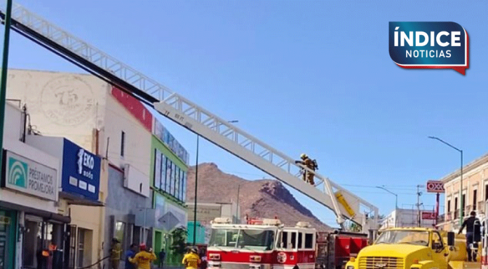 Fuerte incendio en el centro de Guaymas deja daños materiales