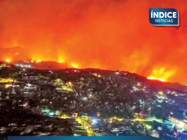 Incendio en Baja California provoca desalojos y cierre de vía; fuertes vientos lo avivan