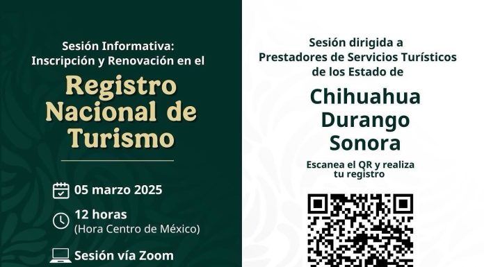 Te invitamos a la Sesión Informativa: Inscripción y Renovación en el Registro Nacional de Turismo.