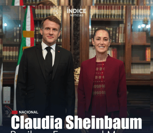 Claudia Sheinbaum recibe a Emmanuel Macron en Palacio Nacional
