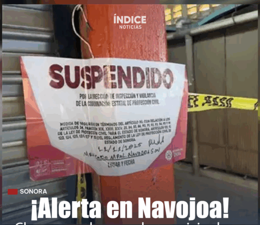 Mercado Municipal de Navojoa, clausurado por riesgo en infraestructura