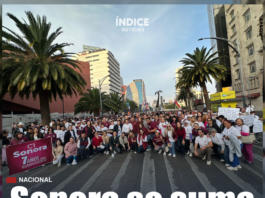 Sonora acompaña a Sheinbaum en el Zócalo para celebrar 7 años de la 4T