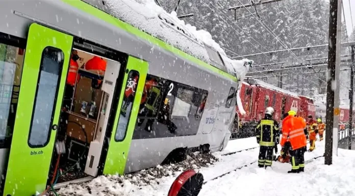 Tren descarrila en Suiza este 16 de febrero